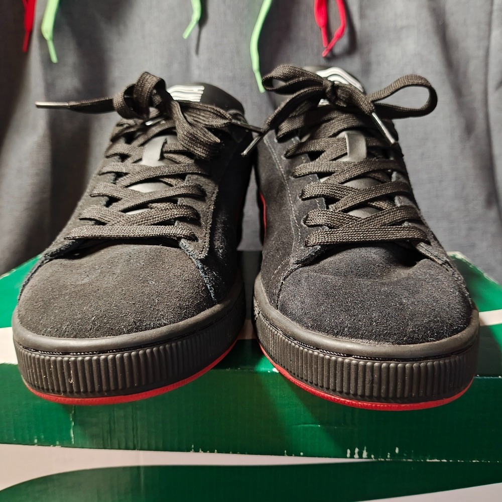 PUMA Suede Hypnotic Black Lápis Blue Red Men's Size 11 Sneakers 382318-01 - Picture 2 of 16